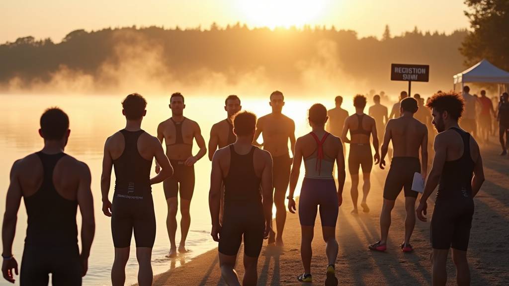 Divers participants au Duathlon de Villeneuve d'Ascq